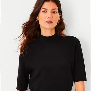 Ann Taylor Black Short Sleeve Sweater